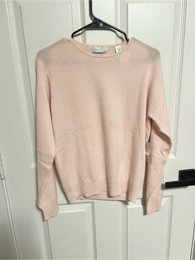 NWT Lord and Taylor Crewneck cashmere women's sweater in pink size M